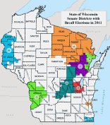 A Map of Senate Districts involved in Recalls